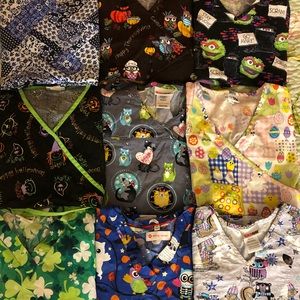 Holiday Scrub tops